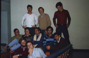 Steven with friends in the Resnick dorms