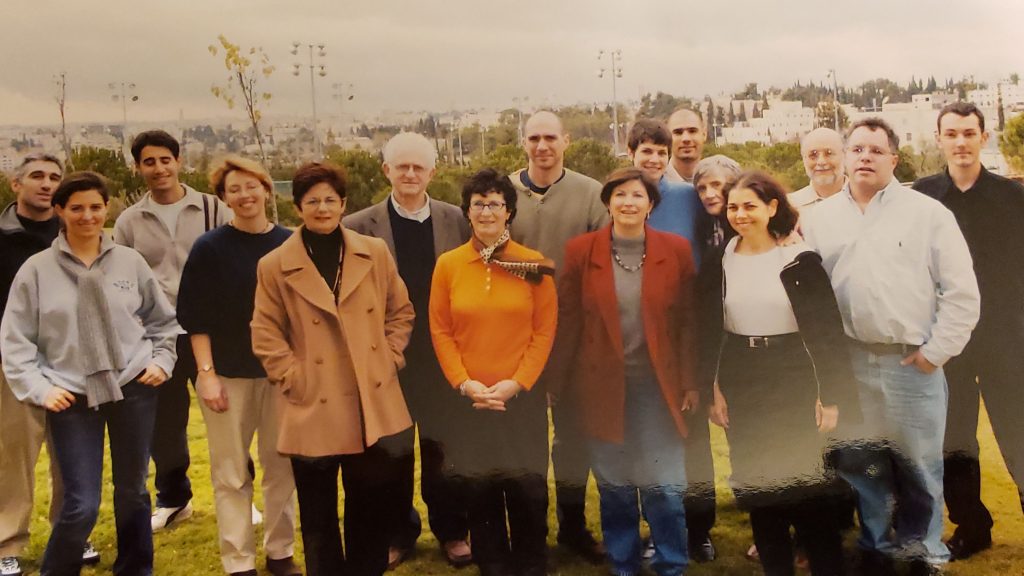 Sarah with her mother and other alumni on the 2002 HU Alumni mission