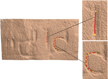 Gigi graffiti analyzed using ArchCUT3-D developed at the Hebrew University of Jerusalem