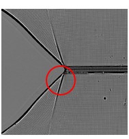 Snapshot of the material deformations formed by a single rapidly propagating crack moving left to right credit Meng Wang Hebrew University