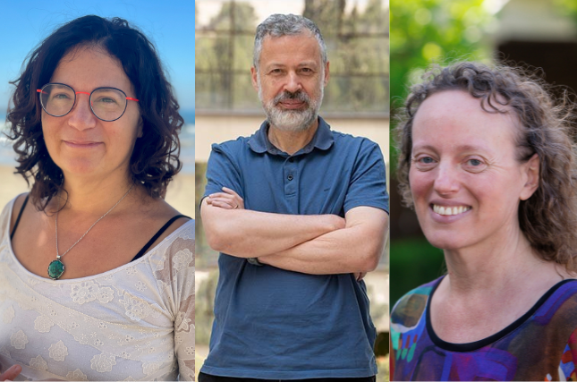 Left to right: Dorit Aharonov | Credit: Gershon Waiserfirer; Israel Nelken | Credit: Maxim Dinstein; and Tamar Ziegler | Credit: Andrea Kane